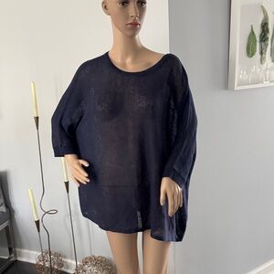 Eileen Fisher Linen Poncho Style Sweater